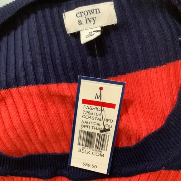 Crown & Ivy Coastal Red Nautical Striped Dress - Picture 7 of 8